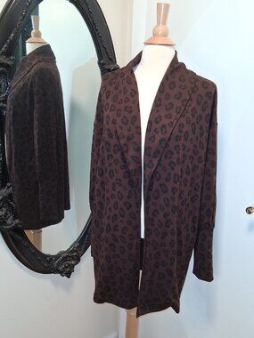 Ann Taylor Animal Print Duster Jacket sz M